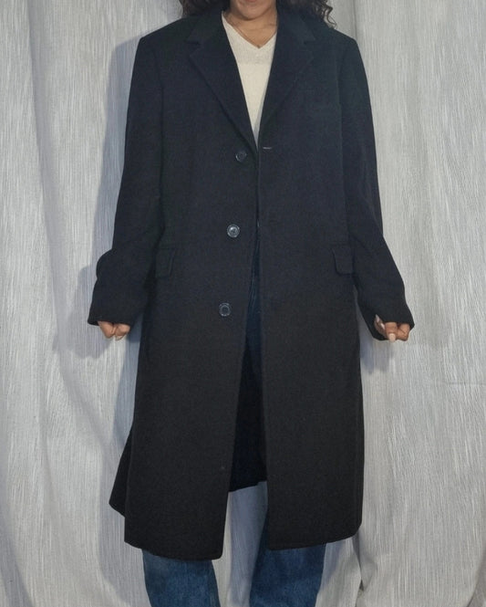 Cappotto vintage tessuto Ermenegildo Zegna 100% cashmere blu notte