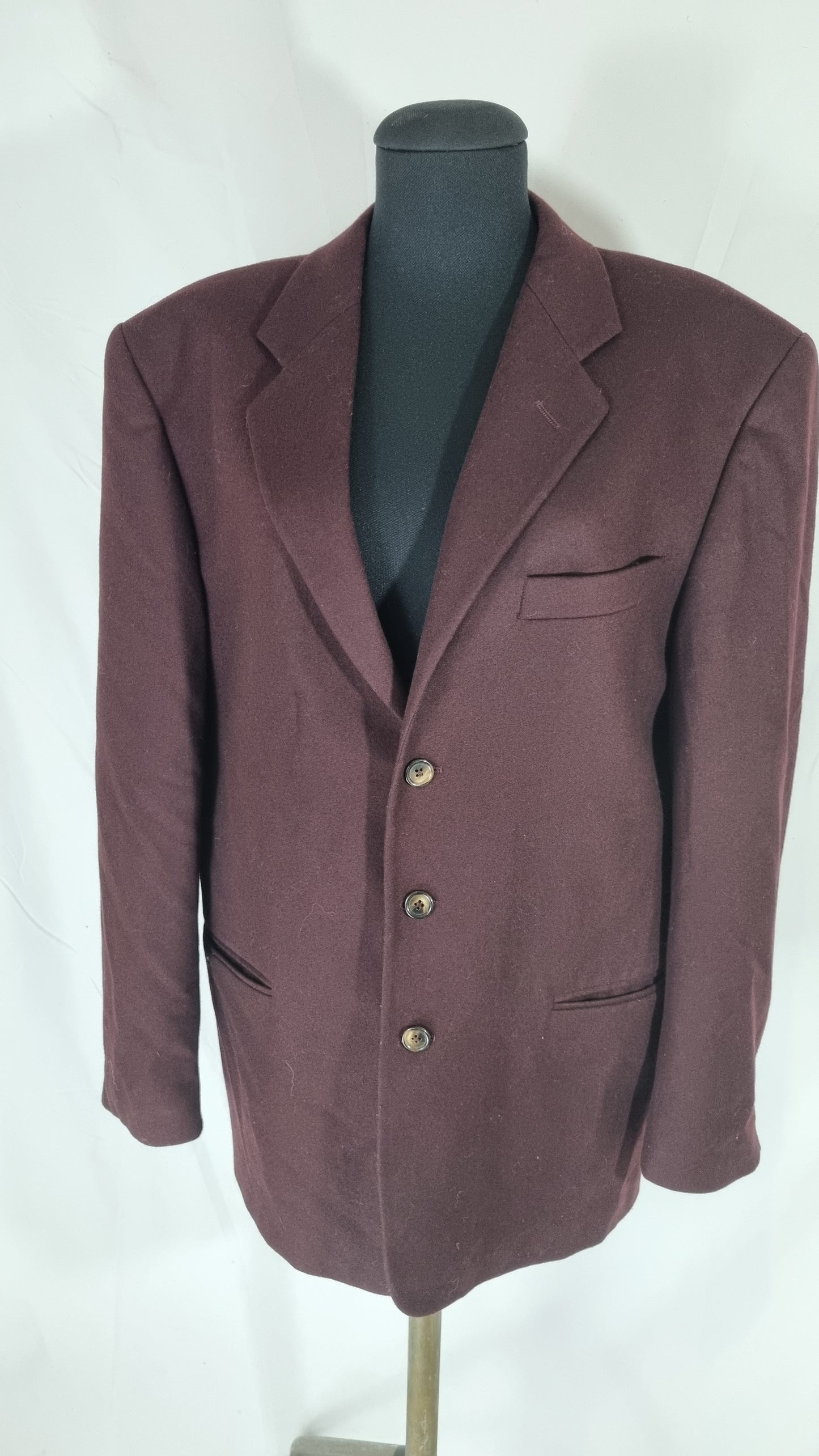 Giacca blazer vintage Borgogna prugna viola lana tg 52