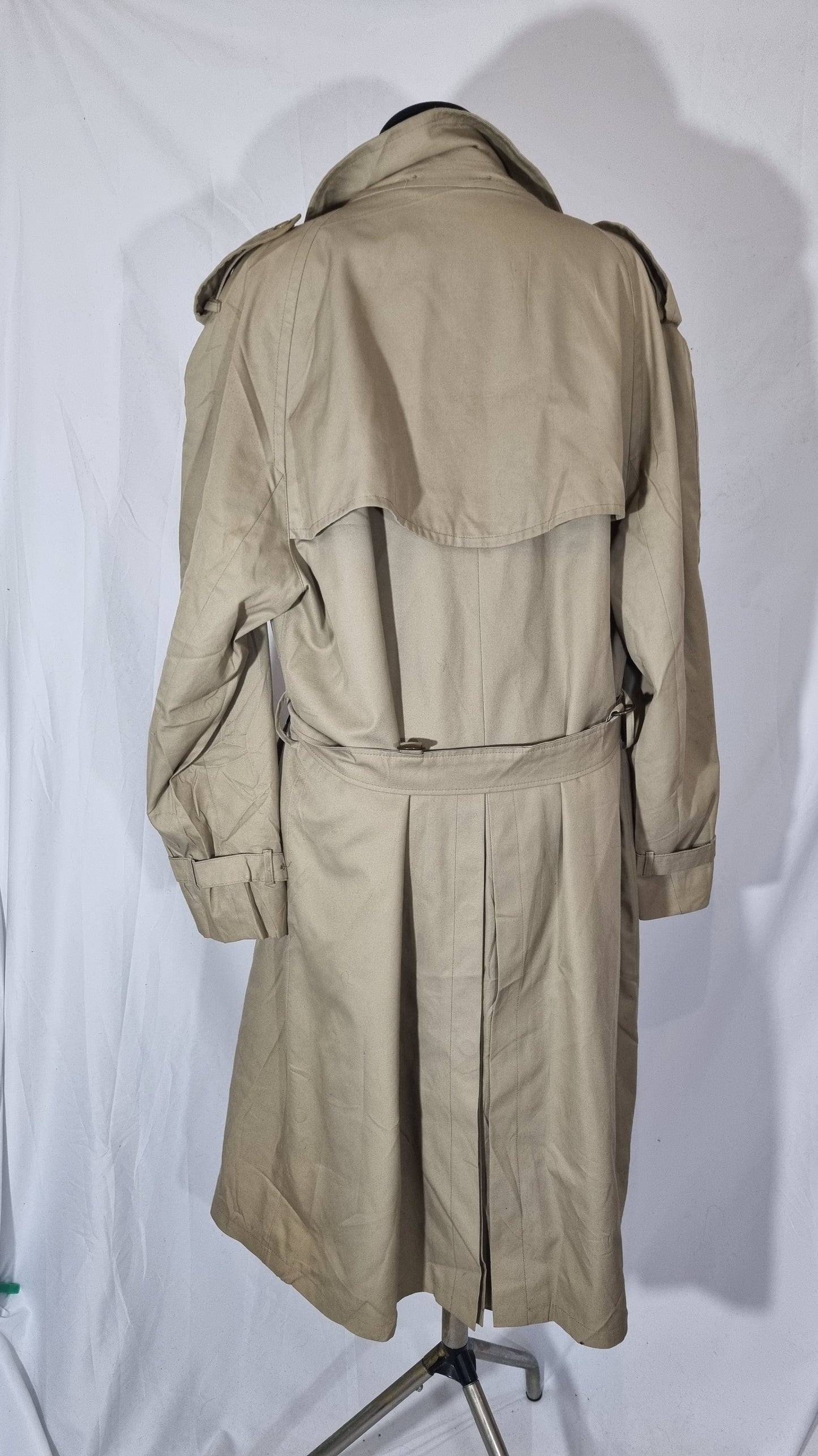 Cappotto trench vintage donna beige misto cotone impermeabile