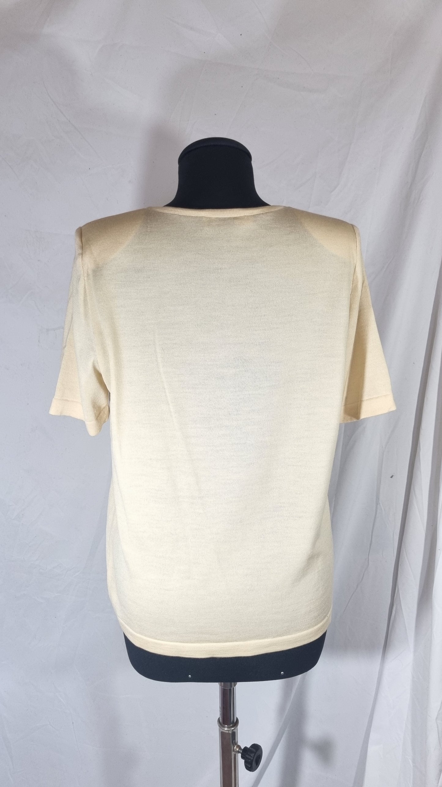 Maglione donna Valentino vintage top beige panna fiocchi tg 42