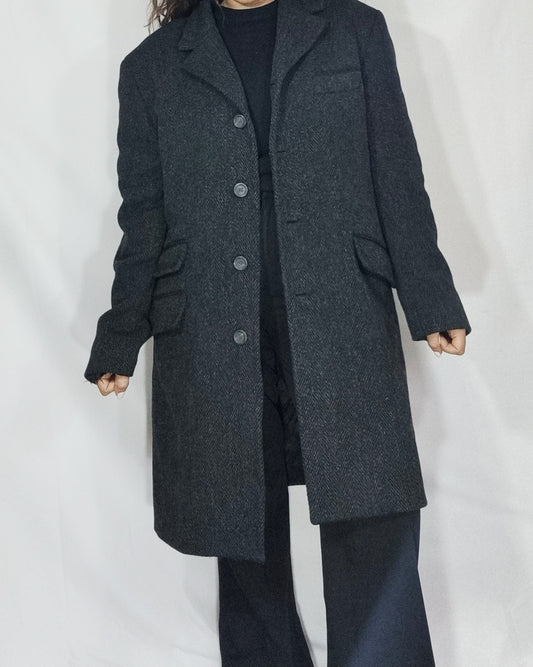 Cappotto vintage misto Lana grigio