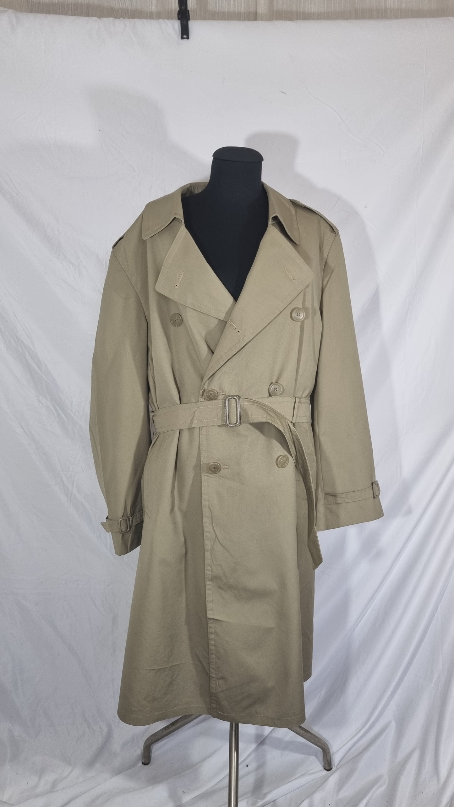 Trench vintage cachi beige lungo cotone impermeabile giacca a vento