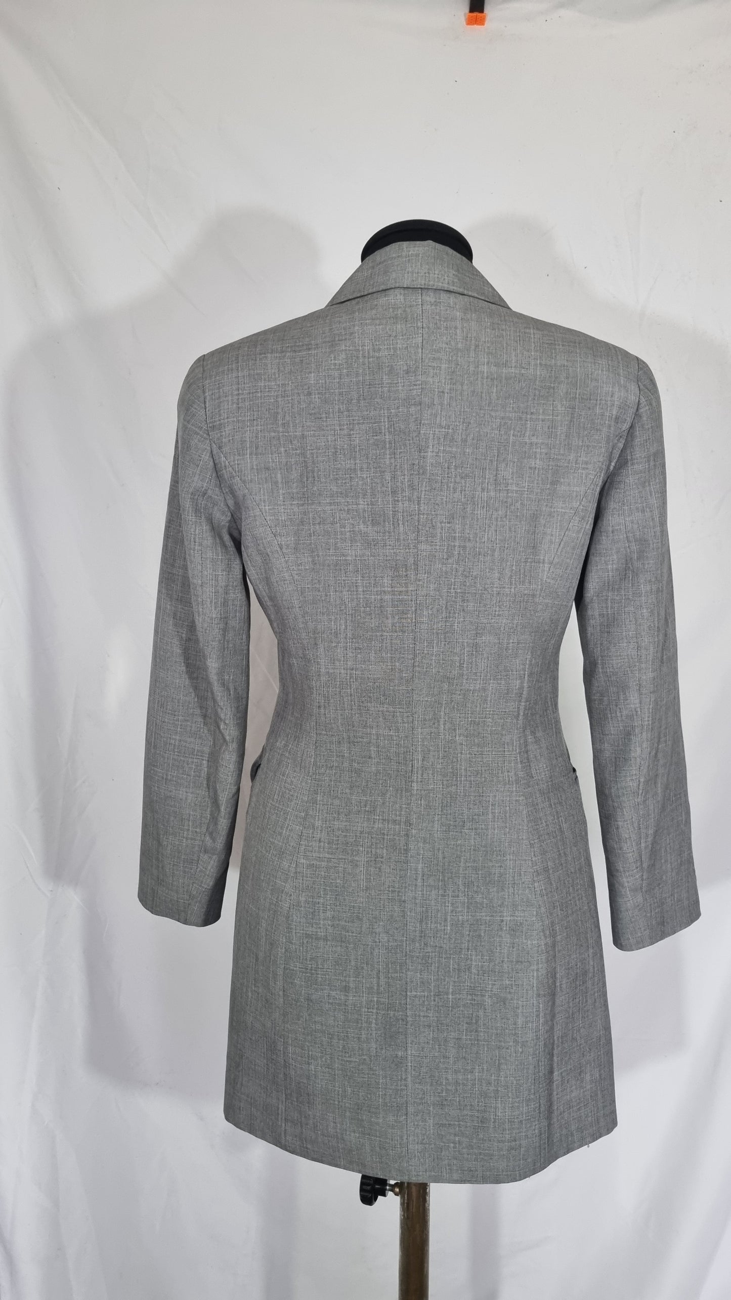 Giacca blazer donna vintage avvitato grigio viscosa TG 42