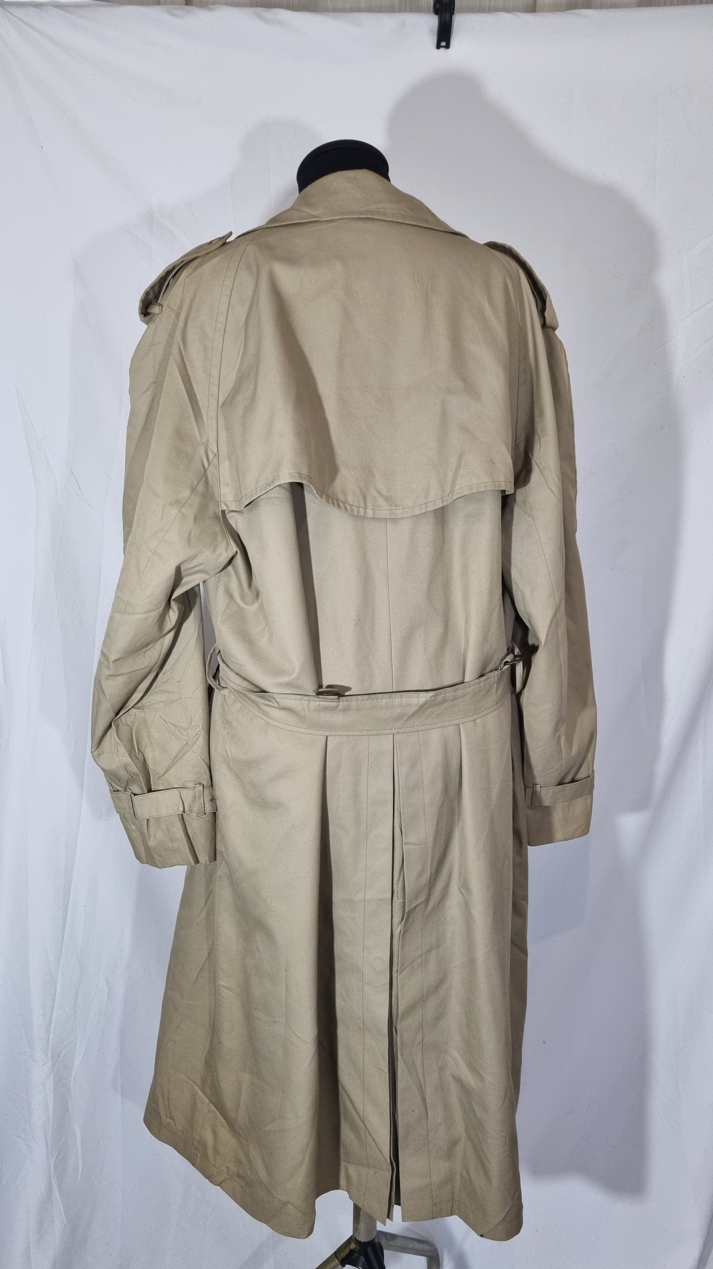 Cappotto trench vintage donna beige misto cotone impermeabile