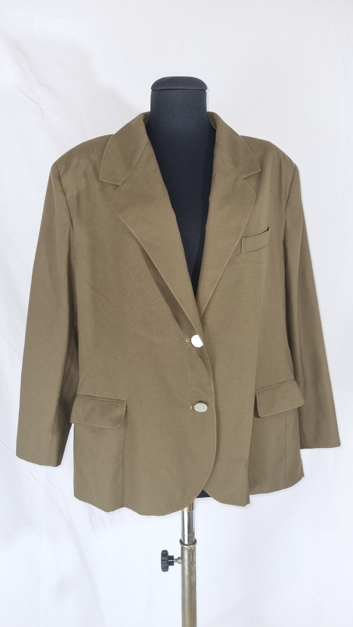 Giacca blazer vintage donna verde militare cachi oliva tg 25