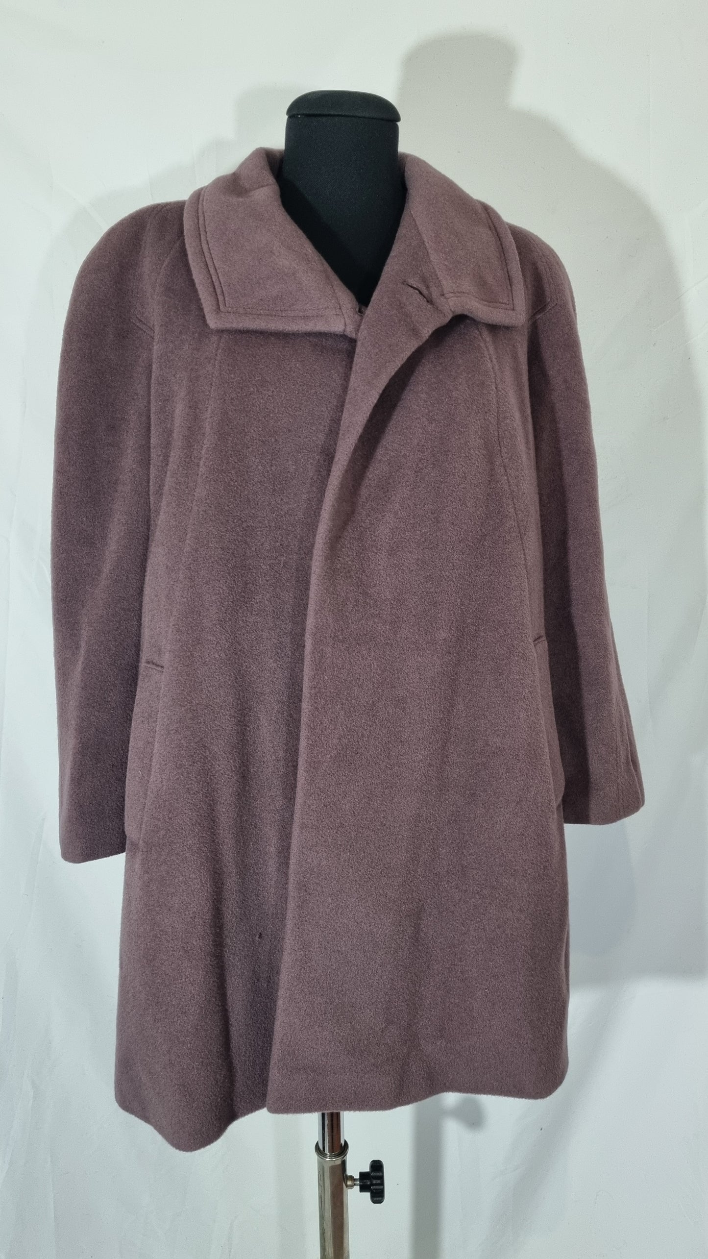 Cappotto donna vintage viola malva misto lana mohair TG L